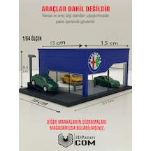 3d Baskı 1/64 Ölçekli Alfa Romeo Showroom Tasarımlı Diorama Araç Sergileme Garajı