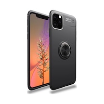 Zengemtx Newface Apple Uyumlu iPhone 11 Pro Max Kılıf Range Yüzüklü Silikon - Siyah