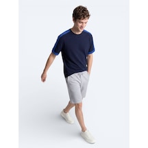 Kip Lacivert Düz T-shirt