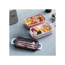 Paslanmaz Çelik Yemek Tası Isı Yalıtımlı 3 Katlı Yemek Termosu Ofis Kamp Lunchbox Pembe - 858263192 Pembe
