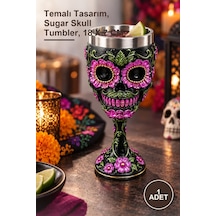 1 Adet 3d Day Of The Dead Şeker Kuru Kafa Desenli Çelik Kadeh Temalı Tasarım, Sugar Skull Tumbler, 18 X 7 Cm