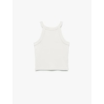 Koton Pamuklu Kolsuz Halter Yaka Slim Fit Crop Atlet Ekru 5skg30025ak Ekru