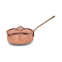 Turna Bakır Karnıyarık Tencere Tek Kulp 3 No 21 CM El Dövme