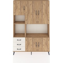 Arges Dolap 9 Raflı 3 Çekmeceli 5 Kapaklı 132x30x195 Çam-çam/... Çam