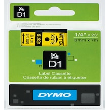 Dymo D1 Şerit Standart 6 Mmx7 Mt Sarı Üzerine Siyah 43618 S0720790 Diğer