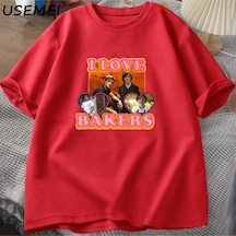 Flood Of Style Ben Aşk Fırıncılar Kalp T Shirt Erkek Kadın Grafik T Shirt Unisex Pamuk Baskılı Tişört Vintag Kırmızı