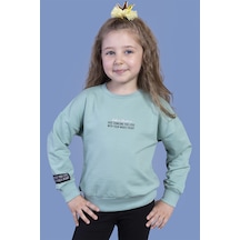 Toontoy Kız Çocuk Baskılı Sweatshirt Yeşil