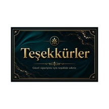 100 Adet Premium Teşekkür Kartı 8x5 Cm Paket İçi Sipariş Notu, Müşteri Teşekkür Kartı - Turkuaz - 019