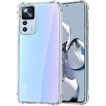 Xiaomi Mi 12t Pro Kılıf Sararmaz Kenarları Yumuşak Anti Şok Şeffaf Silikon Kapak Şeffaf