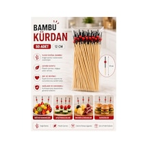 Siyahlı Kırmızı Boncuk Bambu Kürdan 12 Cm 50 Adet - 913949665