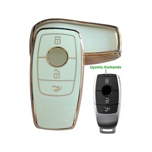 Mercedes B C E Sınıfı C180 C200 Glc Cla Cle Amg Gls Gla Uyumlu Kumanda Anahtar Kılıfı Beyaz Gold