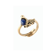 Kuş - 710 - Doğaltaşlı Otantik - Nazblsmm - Yüzük Lapis Bronz