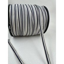 1 Cm Çizgili Şerit-5 Metre Mavi / Ekru
