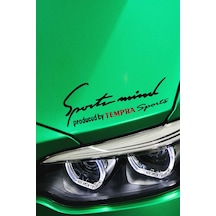 Fiat Tempra Sport Mind Far Yazılı Şerit Sticker Kırmızı Yazı Siyah Tasarım Tempra Yazılı Siyah & Kırmızı