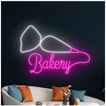 Twins Led Bakery Yazılı Ve Şekilli Neon Tabela Pembe Model:model:66873366