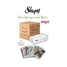 Sleepy Natural Yenidoğan Islak Havlu 60x28 1680 Yaprak Ve Sticker Seti 32 Sayfa Tekli