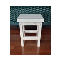 Doğal Ahşap Tabure, Ham, Zımparalanmış, Cilasız, Kare 32cmx32cmx40cm Doğal Ahşap