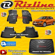 Vw Polo 3D Paspas + Bagaj Havuzu Hb Siyah 2018 Sonrası Rizline N11.7831
