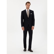 Cacharel Lacivert Slim Fit Yün Karışımlı Mono Yaka Klasik Takım Elbise Cacharel Lacivert Slim Fit Yün Karışımlı Mono Yaka Klasik Takım Elbise