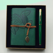 Yeşil Renk Defter Kalem Kutulu Set