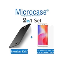 Microcase Xiaomi Redmi 6A Premium Matte Silikon Kilif + Cam Korum 299967335 - Seçenek / Renk-Cam Koruma-Gold-Tempered Glass Istemiyorum
