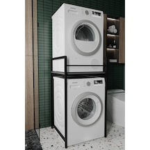 Stone Çamaşır Makinası Dolabı Rafı Kurutmalık Banyo Dolabı Takım Antrasit Antrasit