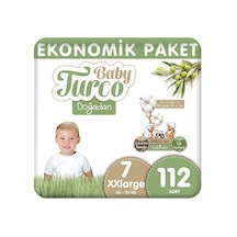 Baby Turco Doğadan Bebek Bezi 7 Numara Xxlarge Ekonomik Paket 112 Adet