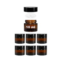 Mini Amber Cam Kavanoz, 10 Ml Hacimli, Sızdırmaz Kapaklı, Krem Ve Kozmetik Saklama Kutusu, Lip Balm 6 Adet Çok Renkli