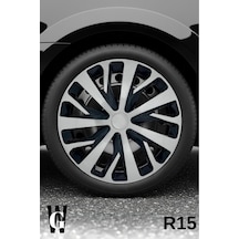 Alfa Romeo Junior Ibrida 15 İnç Jant Kapağı 4 Adet Siyah Gri C111