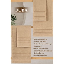 4 Lü Banyo Havlusu Seti Dora Bej - 70x140cm X2 / 50x90cm X2 Bej