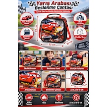 Cars Şimşek Mcqueen Arabalar Beslenme Çantası Çocuk Okul Yemek Çantası Günlük 22x22x10 Cm Çok Renkli