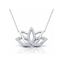 Gümüş Lotus Çiçeği Kolye Gümüş Gümüş