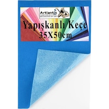 Yapışkanlı Keçe 35x50 Cm 1 Adet 2.0 Mm Kendinden Yapışkanlı Renkli Hobi Keçesi Elişi Keçe Kumaşı Anasınıfı Kreş Etkinlik Mavi
