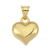 Gümüş Küçük 3 Boyutlu Gold Kalp Kadın Kolye Ucu Gri