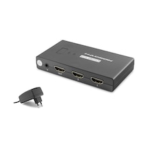 Hdmi Usb Kvm Switch 2 Port Hdmi 4 Port Usb Dahili Kablolu - Siyah Hdx1373