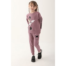 Minnie Mouse D4811-3 Çocuk  Koyu Leylak Eşofman Takımı