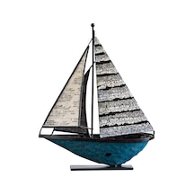 Suntek Yelkenli Tekne Dekor El Sanatları Metal Gemi 20x7x27cm