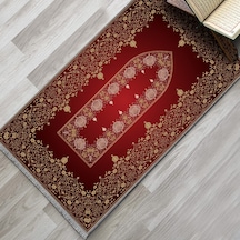 Evaşk Namazlık Dokuma Halı Kaymaz Muslumana Seccade 66x113 KIRMIZI EVAŞK612C66