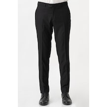 White Stone Caserta P1001 Slim Fit Düz Kumaş Pantolon Siyah-siyah