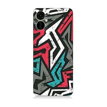 Tecno Spark 9 Pro Uyumlu Silikon Kılıf Grafiti Mozaik Desenler