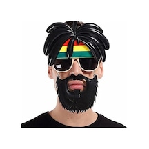 Rasta Peruklu Rasta Sakallı Bob Bıyıklı Parti Gözlüğü 27x18 Cm - Rxlu-397068 18
