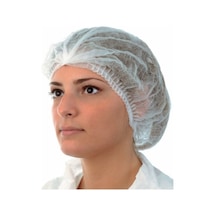 Tek Kullanımlık Akordeon Çift Lastik Beyaz Bone 52 CM 1000 Adet