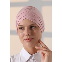 Çapraz 3 Bantlı Çift Taraflı Kadın Tesettür Bone Pembe Pembe