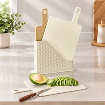 Saplı Kesim Panosu 4 Parça Set Ahşap
