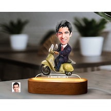 Bk Gift Kişiye Özel Motorcu Karikatürlü Dekoratif 3d Biblo Led Işıklı Gece Lambası-2, Arkadaşa Hediye Kobitmeyen138319 Bk Gift