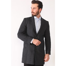 Plt8390 Dewberry Erkek Palto-Desenli Antrasit-Desenli Antrasit