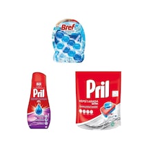 Wc Brilliant Jel Buzul Okyanus Kokulu + Pril Hepsi 1 Arada Jel Standart + Pril Hepsi Bir Arada Tablet Bulaşık Deterjanı 30 Yıkama 1 X 30 Tablet
