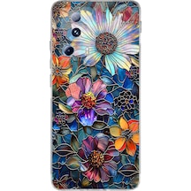 Printify Xiaomi Mi 13 Lite İle Uyumlu Vitray Mücevher Flora Tasarımlı Şeffaf Silikon Kılıf Şeffaf