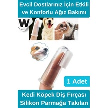 Dişkaşımafırçası Özel Üretim Kedi Köpek Diş Fırçası Şeffaf Silikon Parmağa Takılan Ağız Bakım Apara