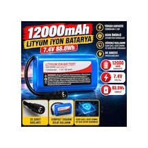 12000mah 7 Virgül 4v Şarj Edilebilir Lityum Iyon Batarya Yemleme Botu Pili Yüksek Kapasiteli Dc Soketli